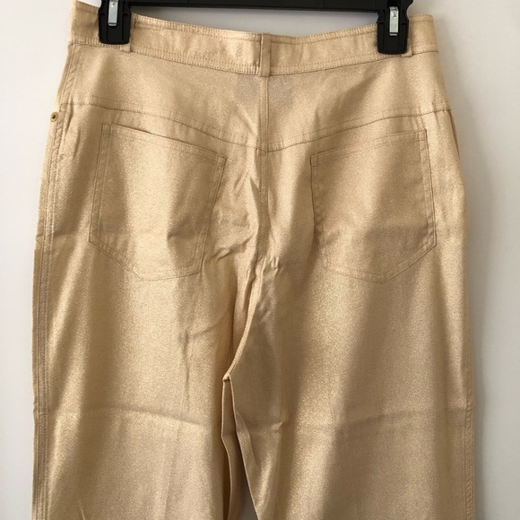 St. John Sport Gold Yellow Straight Leg Pants 6 - Picture 9 of 11